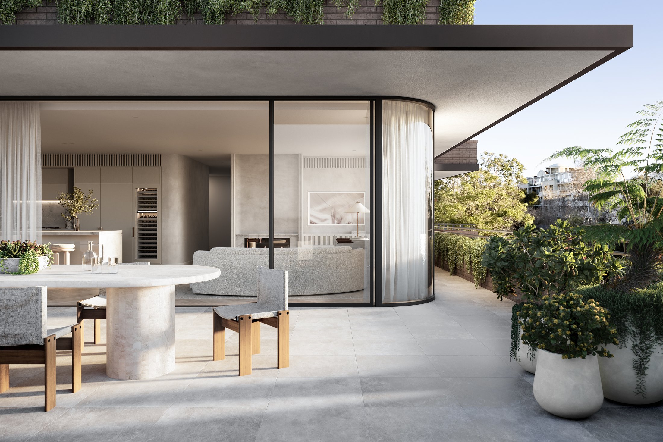 Eden, Mosman — architectural exterior at dusk